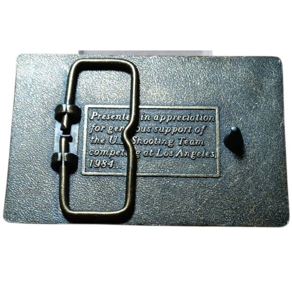 Los Angeles 1984 US Olympic Shooting Team Brass Belt Buckle California 3.4" x 2" - Picture 7 of 8